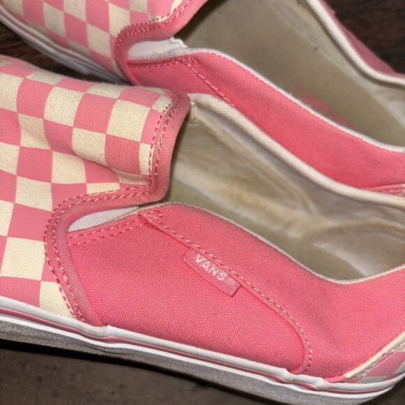 Vans Checkerboard Rose Pink White Women 11 Slip On Skateboarding Shoes Logo - Picture 7 of 10
